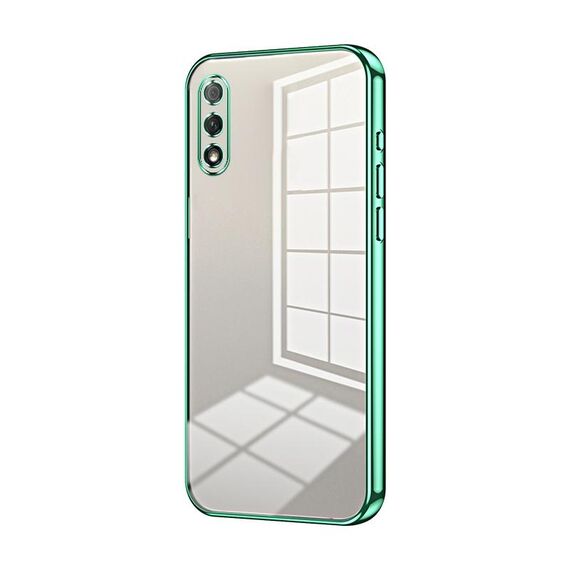 Custodia per telefono con foro sottile con placcatura trasparente per Honor 9X (verde)