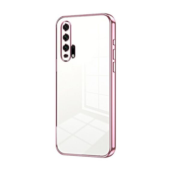 Per Honor 20 Pro Custodia per telefono con foro sottile con placcatura trasparente (rosa)