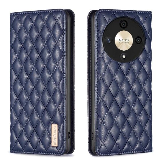 Per Honor X9b/Magic6 Lite 5G Custodia magnetica in pelle con reticolo diamantato (blu)