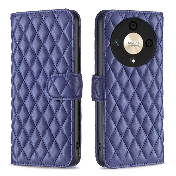 Per Honor X9b/Magic6 Lite 5G Diamond Lattice Portafoglio Custodia in pelle Flip (Blu)