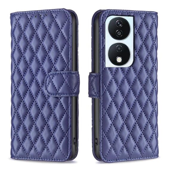 Per Honor X7b Diamond Lattice Portafoglio Flip Custodia in pelle per telefono (Blu)