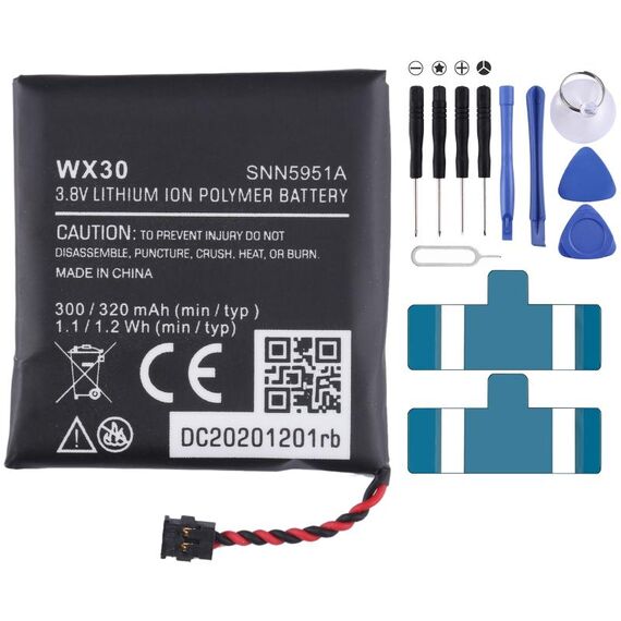 Sostituzione batteria per Motorola Moto 360 SNN5951A di prima generazione WX30 300mAh