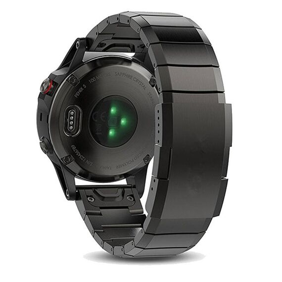 Per cinturino per orologio Garmin Descent G1 Solar da 22 mm in lega di titanio a sgancio rapido (nero)