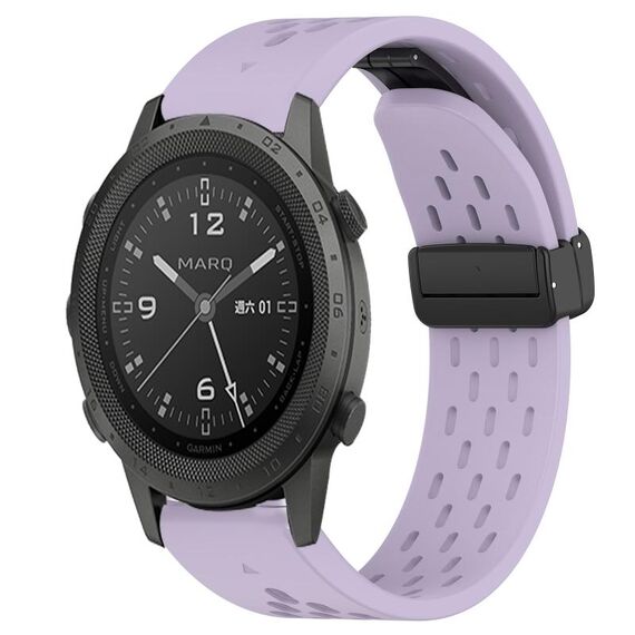 Per cinturino in silicone Garmin MARQ Commander da 22 mm con foro per fibbia pieghevole (viola)