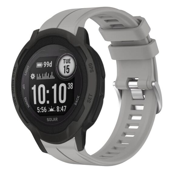 Per cinturino per orologio sportivo in silicone solare tinta unita Garmin Instinct 2 (grigio)
