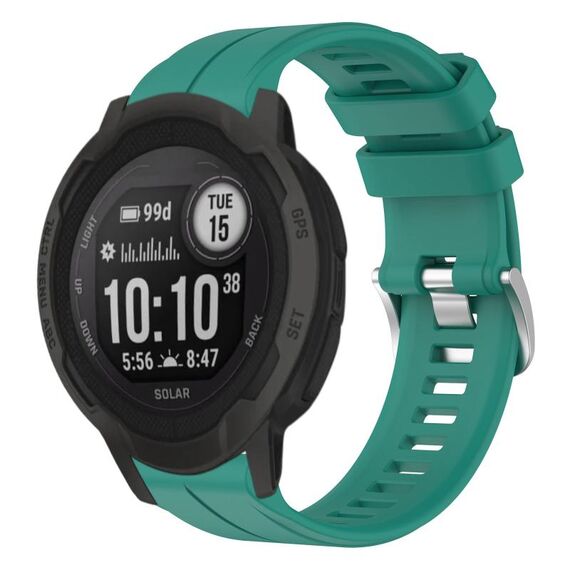 Per cinturino per orologio sportivo in silicone solare tinta unita Garmin Instinct 2 (verde)