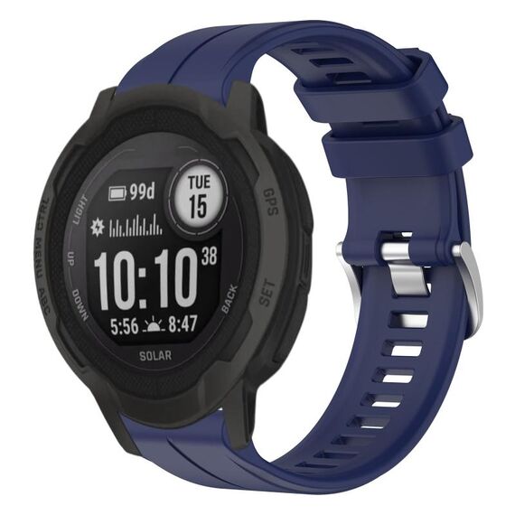 Per cinturino per orologio sportivo in silicone solare tinta unita Garmin Instinct 2 (blu notte)
