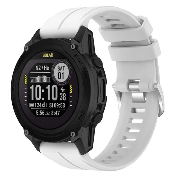 Per Garmin Descent G1 Solar Letel cinturino sportivo in silicone tinta unita (bianco)