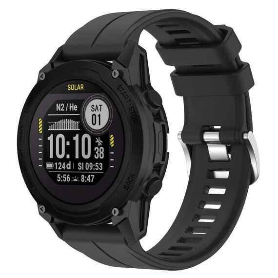 Per Garmin Descent G1 Solar Letel cinturino sportivo in silicone tinta unita (nero)
