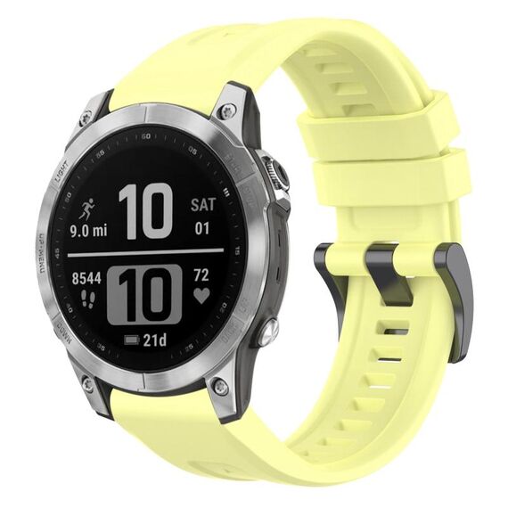 Per Garmin Fenix 7 Pro cinturino per orologio a sgancio rapido in silicone con fibbia nera tinta unita (giallo)