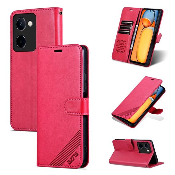 Per vivo Y100i 5G AZNS Custodia per cellulare in pelle con texture in pelle di pecora (rossa)