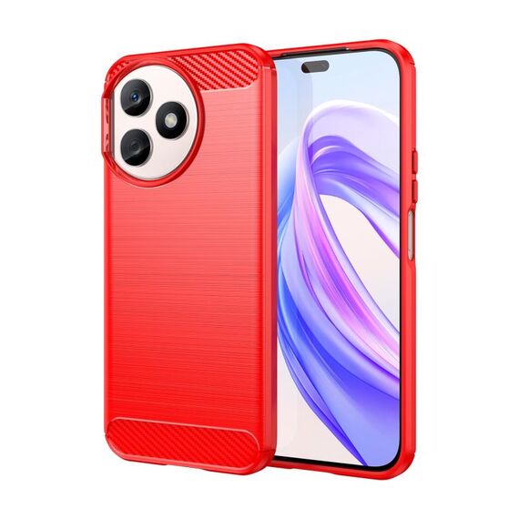 Custodia per telefono in TPU in fibra di carbonio con texture spazzolata per Honor X50i+ (rossa)