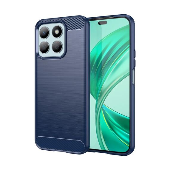 Custodia per telefono TPU in fibra di carbonio con texture spazzolata per Honor X8b (blu)