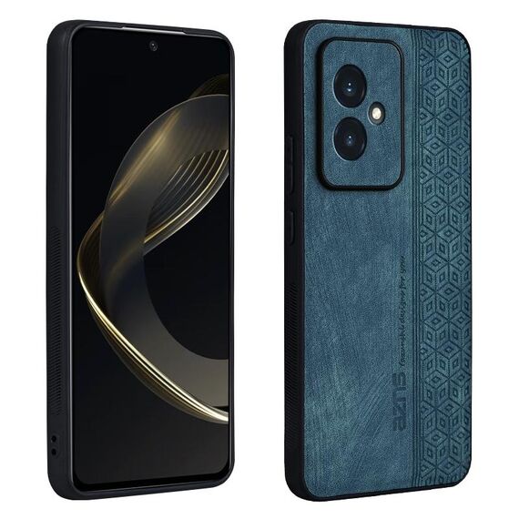Custodia per telefono con sensazione di pelle in rilievo 3D per Honor 100 AZNS (verde scuro)