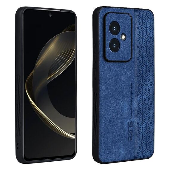 Custodia per telefono con sensazione di pelle in rilievo 3D per Honor 100 AZNS (blu zaffiro)