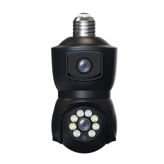 La telecamera intelligente con rilevamento del movimento a doppia lente DP41 supporta l'interfono vocale (nero)