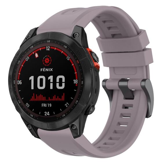 Per Garmin Fenix 7 Solar / Sapphire Solar tinta unita cinturino in silicone con fibbia nera a sgancio rapido (viola)