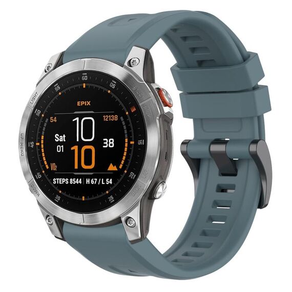 Per Garmin Epix Gen2 / Epix Pro Gen2 cinturino per orologio a sgancio rapido in silicone tinta unita con fibbia nera da 47 mm (Rock Blue)