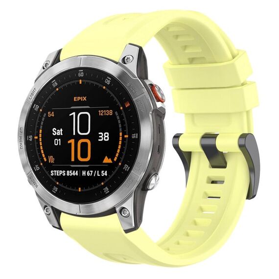 Per Garmin Epix Gen2 / Epix Pro Gen2 cinturino per orologio a sgancio rapido in silicone tinta unita con fibbia nera da 47 mm (giallo)