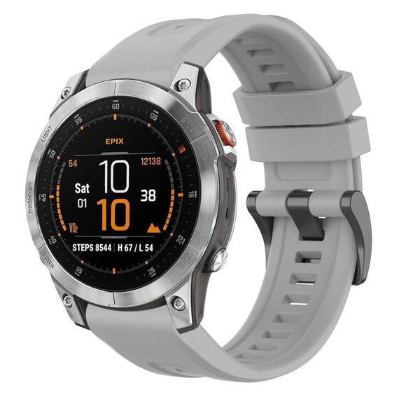 Per Garmin Epix Gen2 / Epix Pro Gen2 cinturino per orologio a sgancio rapido in silicone tinta unita con fibbia nera da 47 mm (grigio)