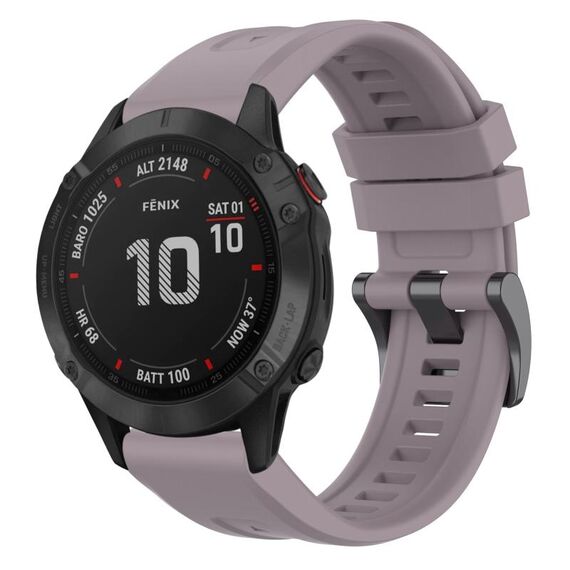 Per Garmin Fenix 6 Pro GPS cinturino in silicone a sgancio rapido con fibbia nera in tinta unita (viola)