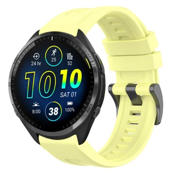 Per Garmin Forerunner 965/955/945/935 cinturino per orologio a sgancio rapido in silicone con fibbia nera in tinta unita (giallo)