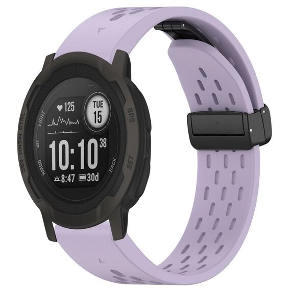 Per cinturino in silicone con fibbia pieghevole magnetica con fori da 22 mm Garmin Instinct 2 / Instinct (viola)