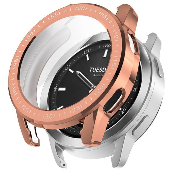 Per Xiaomi Watch S3 Pacchetto completo Custodia protettiva per orologio elettrolitico in TPU (oro rosa)