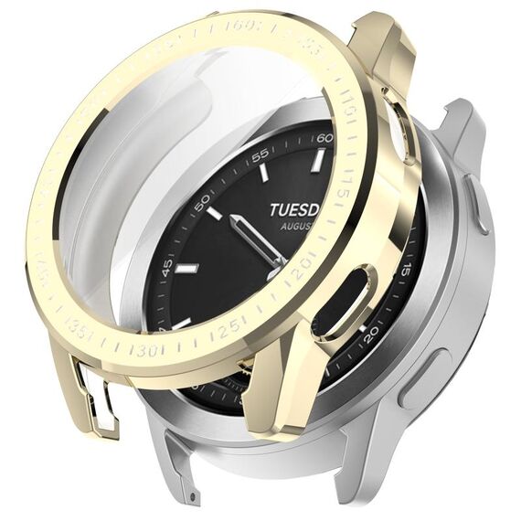 Per Xiaomi Watch S3 Pacchetto completo Custodia protettiva per orologio elettrolitico in TPU (oro chiaro)