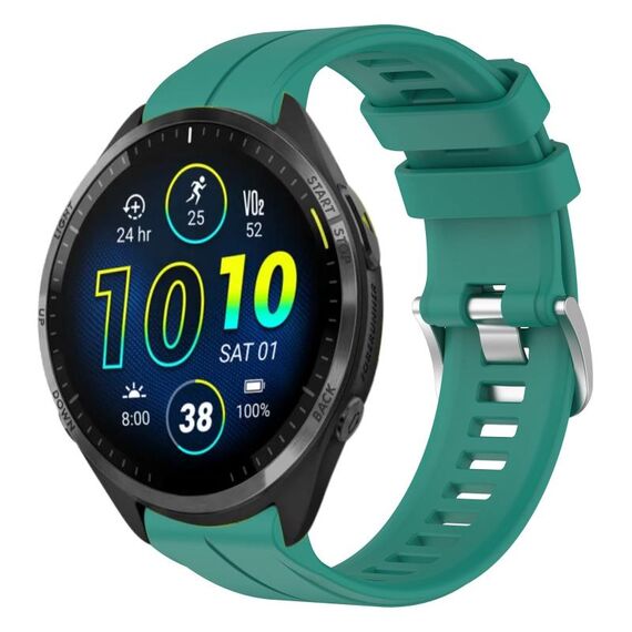 Per cinturino in silicone tinta unita Garmin Forerunner 965 da 22 mm (verde)