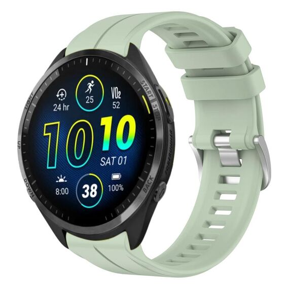 Per cinturino in silicone tinta unita Garmin Forerunner 965 da 22 mm (verde chiaro)