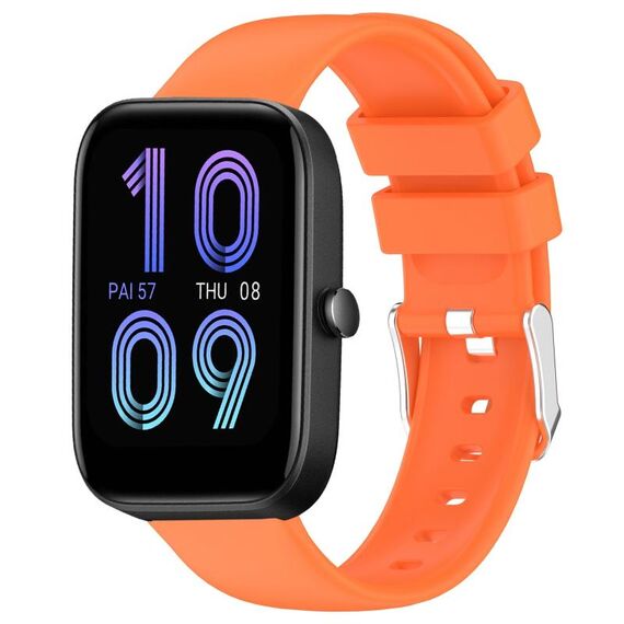 Per cinturino in silicone tinta unita liscio Amazfit Bip 3 Pro da 20 mm (arancione)