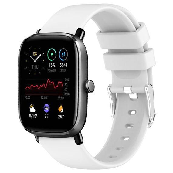 Per Amazfit GTS 2 Mini cinturino in silicone liscio tinta unita da 20 mm (bianco)
