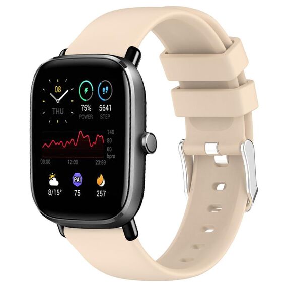 Per Amazfit GTS 2 Mini cinturino in silicone liscio tinta unita da 20 mm (beige)