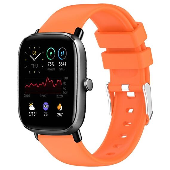 Per Amazfit GTS 2 Mini cinturino in silicone liscio tinta unita da 20 mm (arancione)