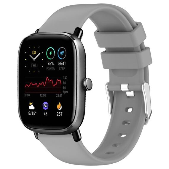 Per Amazfit GTS 2 Mini cinturino in silicone liscio tinta unita da 20 mm (grigio)