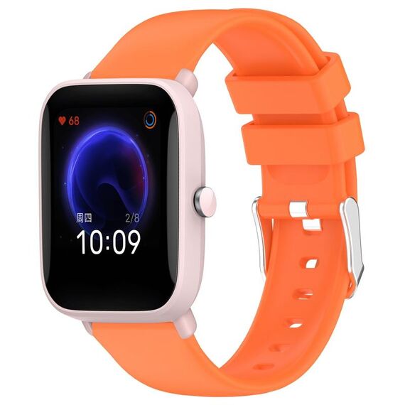 Per cinturino in silicone liscio tinta unita Amazfit Pop Pro da 20 mm (arancione)