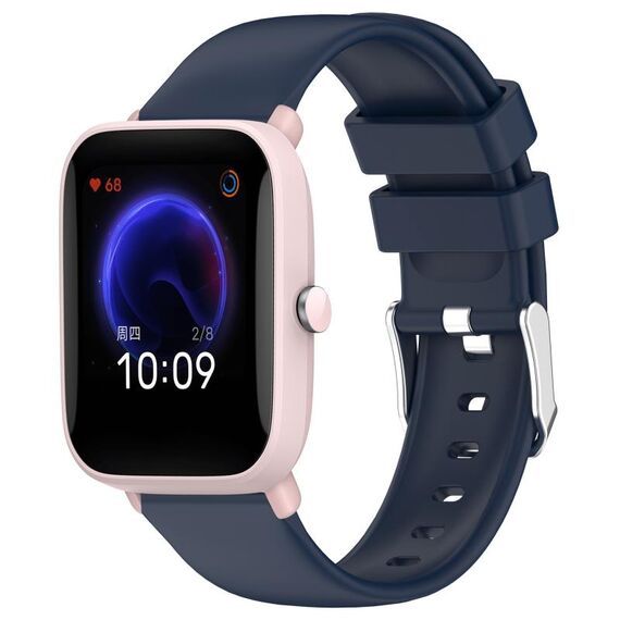 Per cinturino in silicone liscio tinta unita Amazfit Pop Pro da 20 mm (blu notte)