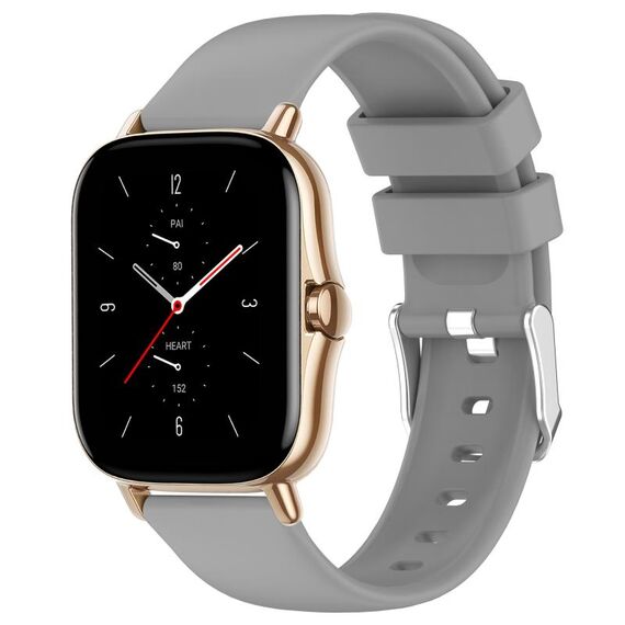 Per Amazfit GTS 2 cinturino in silicone liscio tinta unita da 20 mm (grigio)