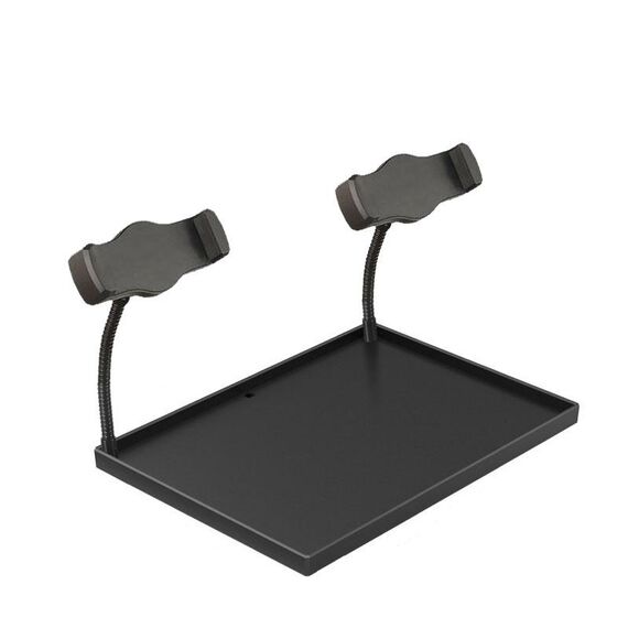 Pallet per scaffali multifunzionale per microfono, supporto per scheda audio, supporto live per telefono cellulare, specificazione: vassoio + 2 posizioni per fotocamera