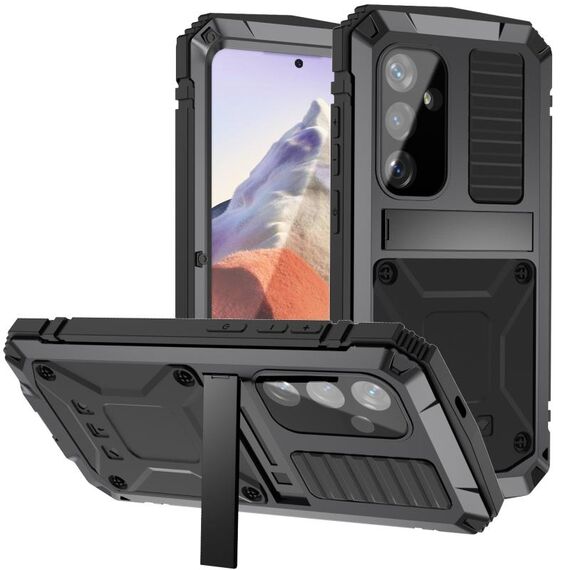 Per Samsung Galaxy S24 5G R-JUST Life Custodia impermeabile antipolvere antiurto (nera)