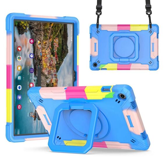 Custodia per tablet PC ibrida in silicone con robot per Samsung Galaxy Tab A9+ (blu mimetico)