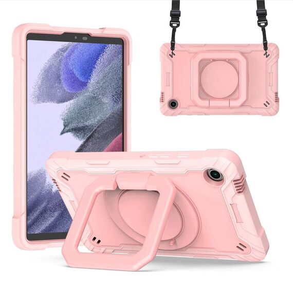 Custodia per tablet PC ibrida in silicone con robot per Samsung Galaxy Tab A9 (oro rosa)