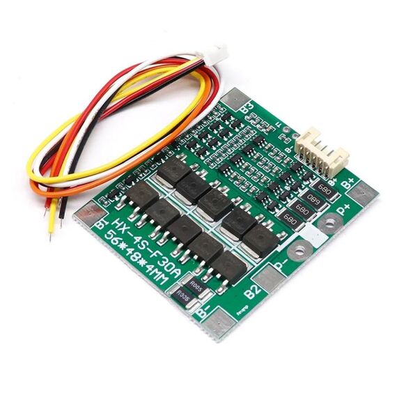 Piastra protettiva per batteria al litio 4 S 14,8 V / 12,8 V 30 A con scheda di protezione batteria al litio ferro fosfato equalizzatore (litio 3,7 V)