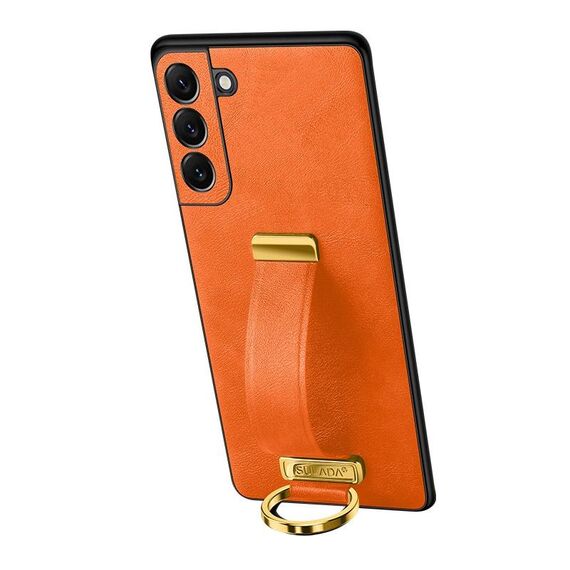 Custodia per telefono antiurto per Samsung Galaxy S24+ 5G SULADA PC + texture in pelle (arancione)