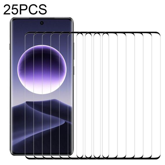 Per OPPO Find X7 25 pezzi 9H HD Pellicola in vetro temperato con bordo curvo 3D (nero)