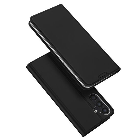 Custodia in pelle flip per Samsung Galaxy S24 5G DUX DUCIS Skin Pro Series (nera)