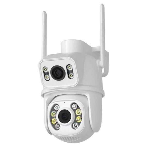 La doppia fotocamera WiFi QX95 da 6 MP supporta l'interfono vocale bidirezionale e il riconoscimento AI (spina AU)