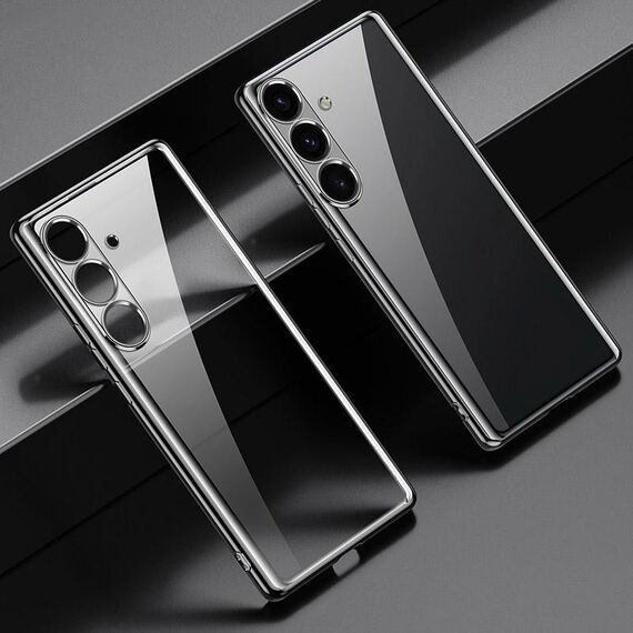 Per Samsung Galaxy S24 5G SULADA Custodia per telefono trasparente in TPU galvanico (nero)