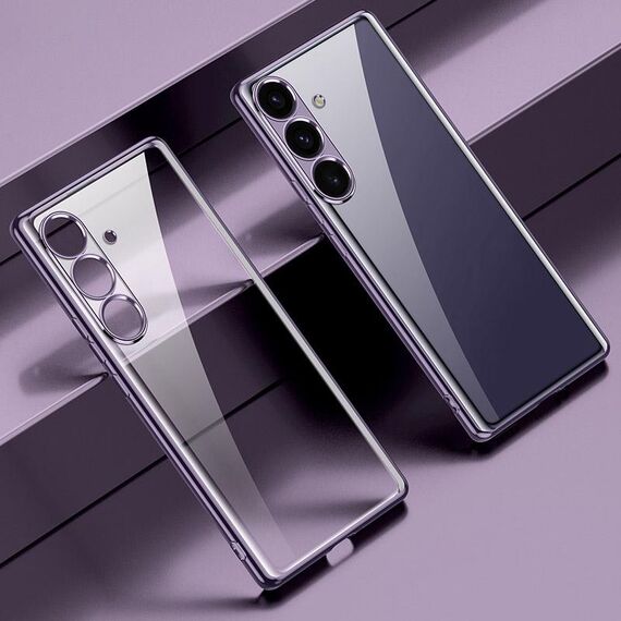 Per Samsung Galaxy S24 5G SULADA Custodia per telefono trasparente in TPU galvanico (viola)